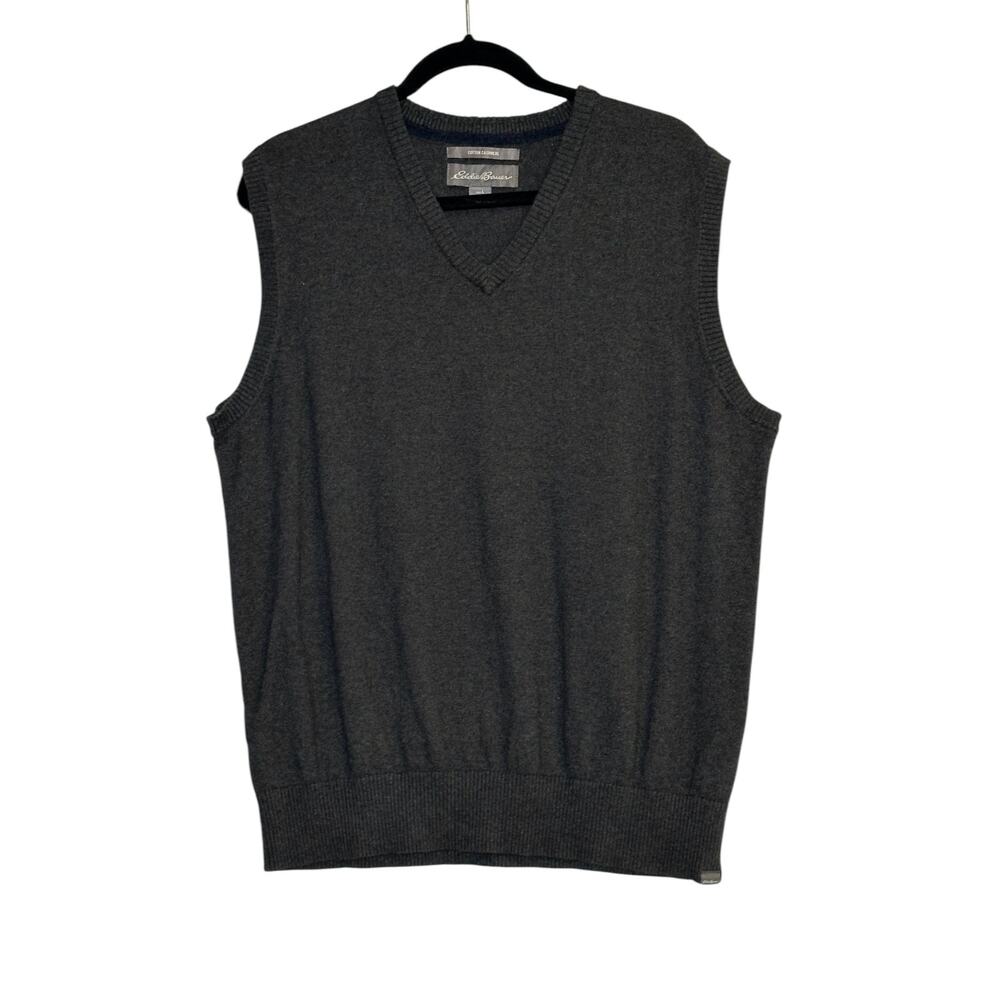 Eddie Bauer gray sweater vest size large